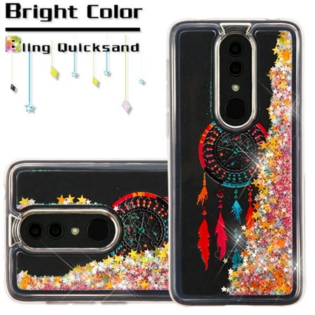 ALCATEL 1X [2019] Phone Case BLING Hybrid Liquid Glitter Quicksand Floating Sparkle Shiny Luxury Rubber Silicone Gel TPU Protective Hard Waterfall Cover Dreamcatcher Stars Cover for ALCATEL 1X /