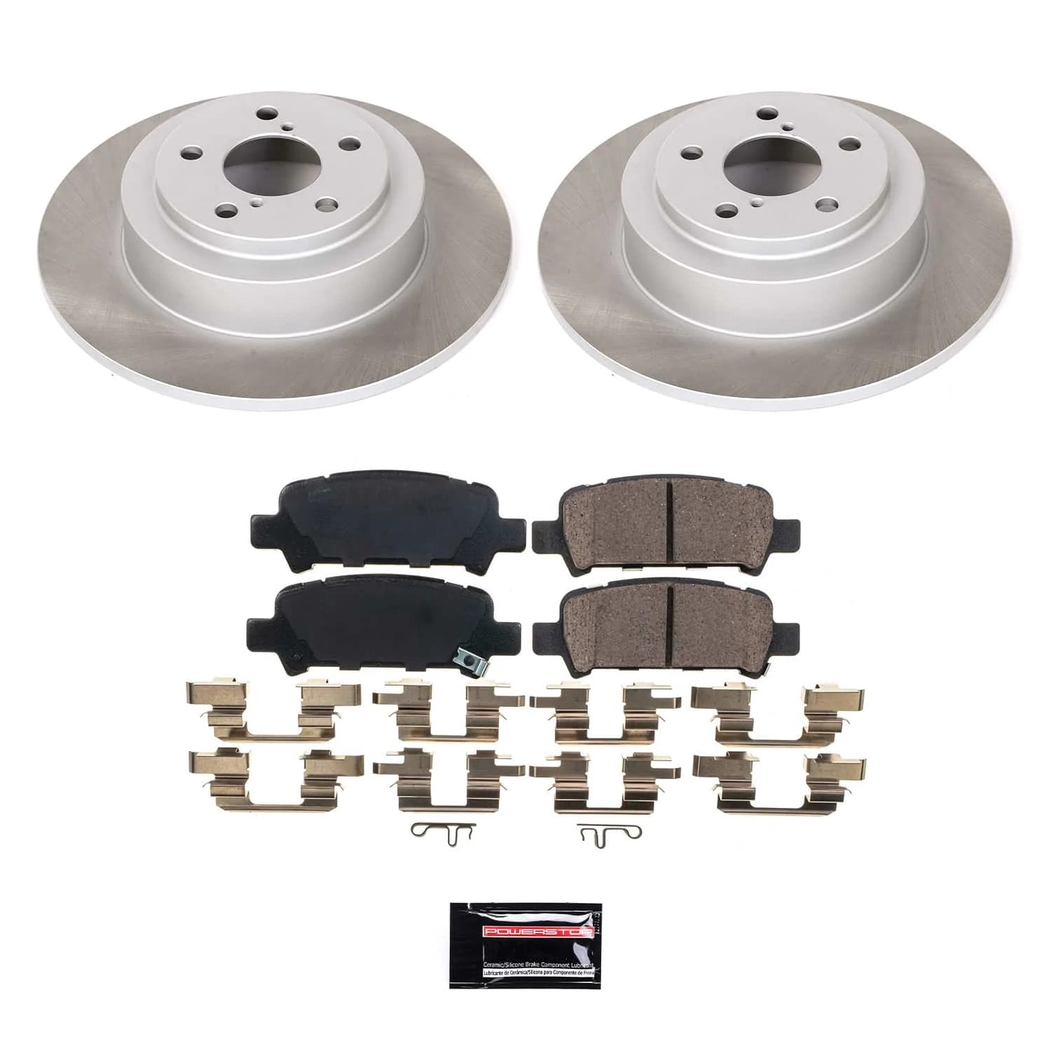 PowerStop Rear Semi-Coated Rotor and Low-Dust Ceramic Brake Pad Kit SC3124