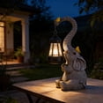 thumbnail image 4 of Solar Elephant Statue Garden Decor, 12.12 Inch Outdoor Elephant Light With Cute Birds, Unique Birthday Gifts For Women Mom, Housewarming Yard Decoration, Solar Powered Patio Sculpture Lamp,Grey, 4 of 8