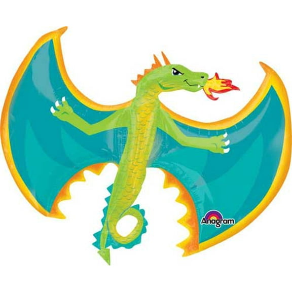 XL 31" Fire Breathing Dragon Super Shape Mylar Foil Balloon Party Decoration