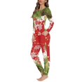 thumbnail image 3 of Conjunto de pijama informal de dos piezas para mujer, jersey de manga larga con diseño navideño, ropa de dormir cómoda y holgada, camisón para mujer, 3 of 4