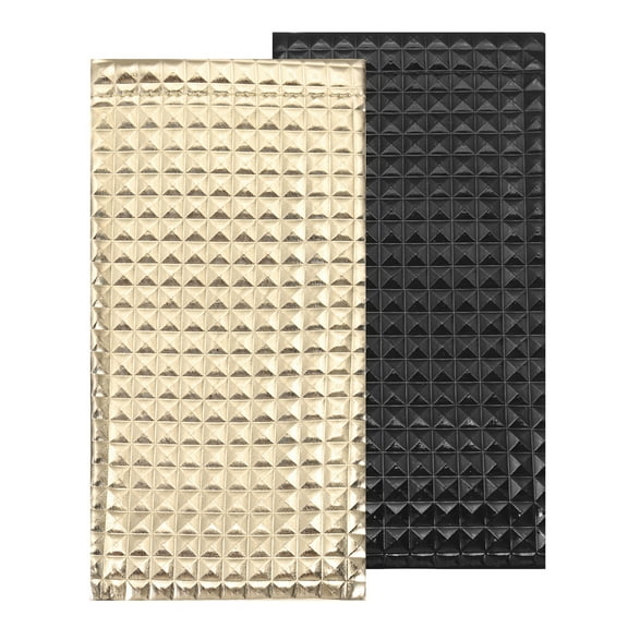 2pcs Sunglass Case Soft PU Leather Sunglass Pouch Squeeze Top Protable Eyeglass Case Travel Glasses Bag for Women Men, Black Gold