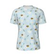 thumbnail image 5 of Wukai Bee Flower Print Men's Short-Sleeved Mesh T-Shirt,Quick-Dry Short Sleeve Workout T-Shirt-Small, 5 of 8