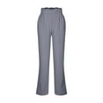 thumbnail image 3 of Lovskoo Wide Leg Pants for Women Cotton and Linen Summer Solid Color Trendy Loose Casual Comfortable Elastic Waist Straight Leg Pants Gray, 3 of 8