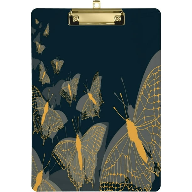 FMSHPON Butterfly Flying Vintage Clipboard Hardboard Wood Nursing Clip