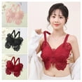 thumbnail image 2 of Yoetaun Womens Butterfly Lace Strappy V Neck Backless Crop Top Padded Bustier Bra Sleeveless Camisole Bralette Solid Underwear Black, 2 of 9