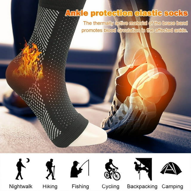 Chaussettes de Compression de Cheville - Orthèse de Cheville Sans Orteil pour la Récupération des Blessures