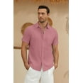 thumbnail image 5 of KISSMODA Mens Casual Button Down Shirts Short Sleeve Cotton Dress Shirt with Pocket, 5 of 7