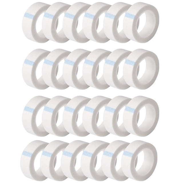 24 Rouleaux de Ruban pour Cils Blancs, Rubans Adhésifs pour Extensions de Cils 9 M/ 10 Yards, 24 Rouleaux * Rubans pour Extensions de Cils, Blanc