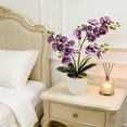 thumbnail image 4 of Artificial Orchid Potted Plants | Realistic Fake Silk Orchid Bonsai Tree | Home Office Desk Dining Table Decor | Ceramic Pot Included | Low Maintenance Indoor Decoration, 4 of 6