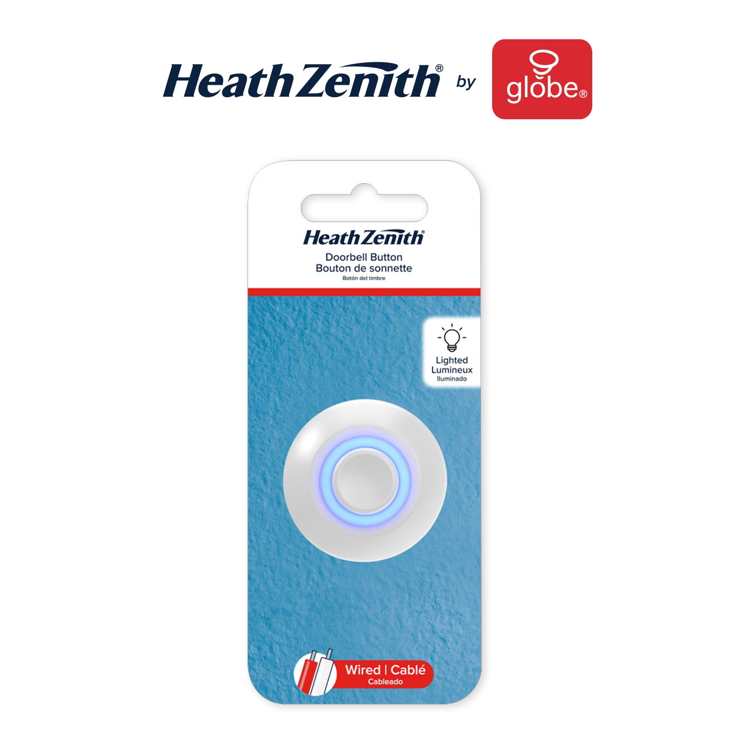 Heath Zenith Heath Zenith White Metal Wired Lighted Push Button Doorbell