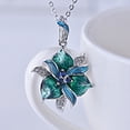 thumbnail image 6 of Kripyery Women Rhinestone Inlaid Enamel Flower Pendant Necklace Earrings Ring Jewelry, 6 of 8