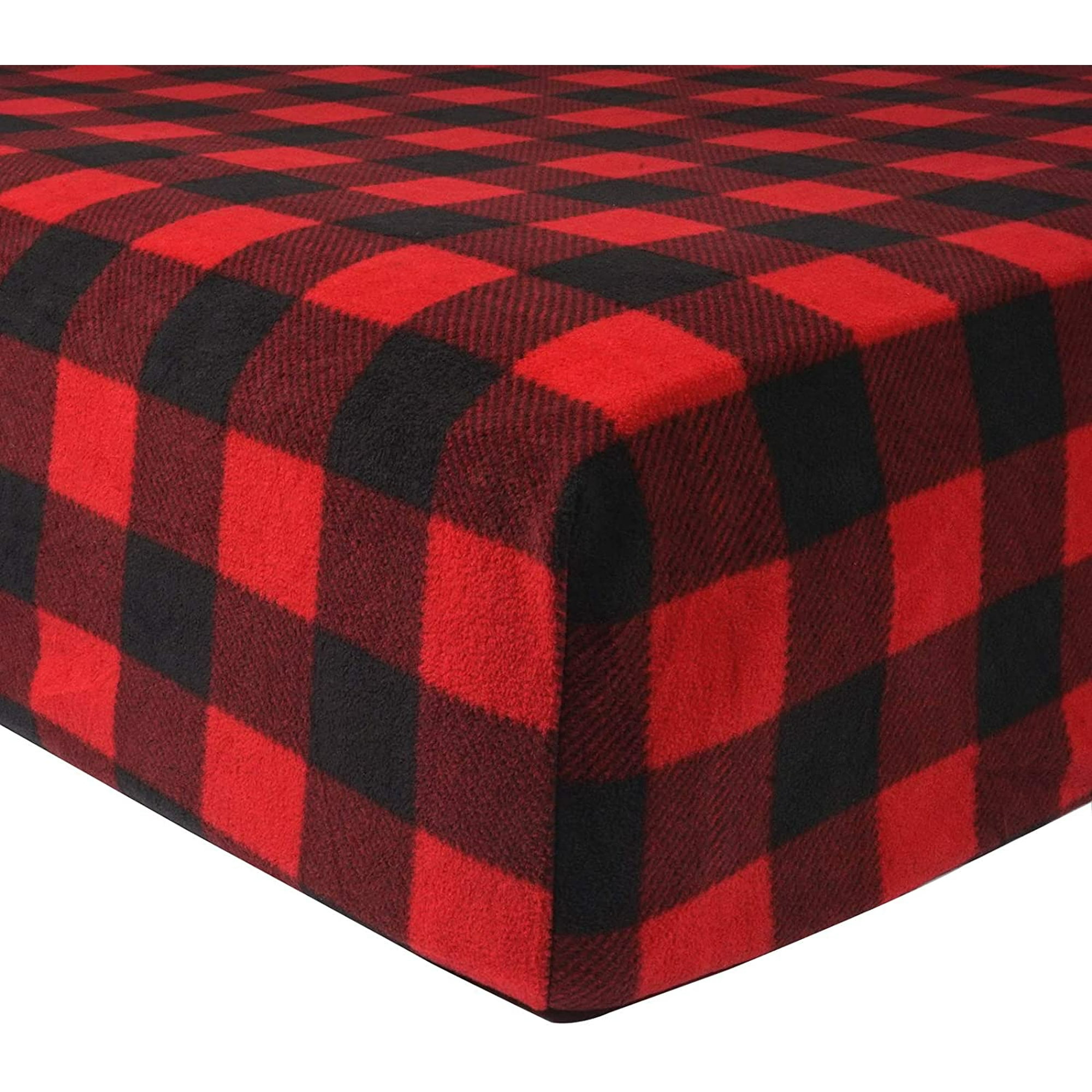 Polar Fleece Bed Sheet Set Super Soft Plush Microfiber 4 Pcs Easy Care and Breathable Bed Sheets with 15 Deep Pocket for All Seasons Red Plaid California King Walmart