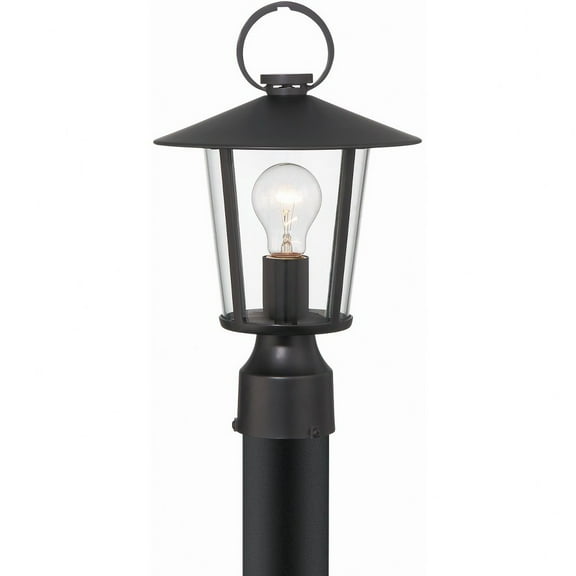 Crystorama Andover 1 Light Matte Black Outdoor Lantern Post - 9"W x 14.5"H