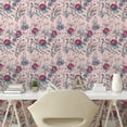 thumbnail image 2 of Ambesonne Flowers Vintage Peel & Stick Wallpaper for Home, Romantic Boho Bloom, 13"x100", Pale Pink Dark Coral, 2 of 5