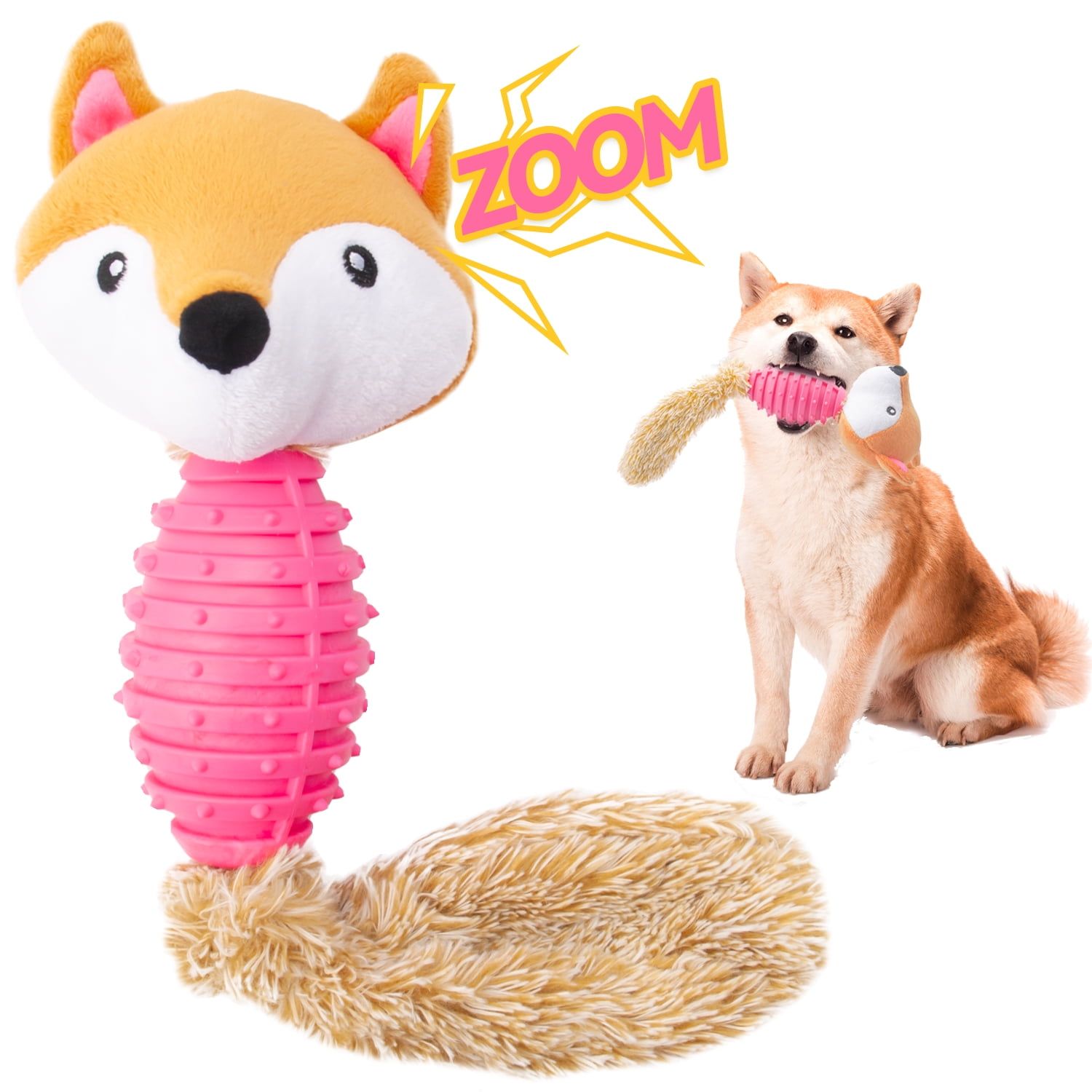 Lexvss Dog Squeaky plushToys, Stuffed Animal Crinkle Paper Toy for