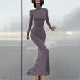 thumbnail image 2 of Oksale Sexy Bodycon Mermaid Dresses for Women Trendy Turtleneck Formal Dress Slim Fit Long Sleeve Evening Dresses Elegant Night Out Dress Purple XXL, 2 of 7