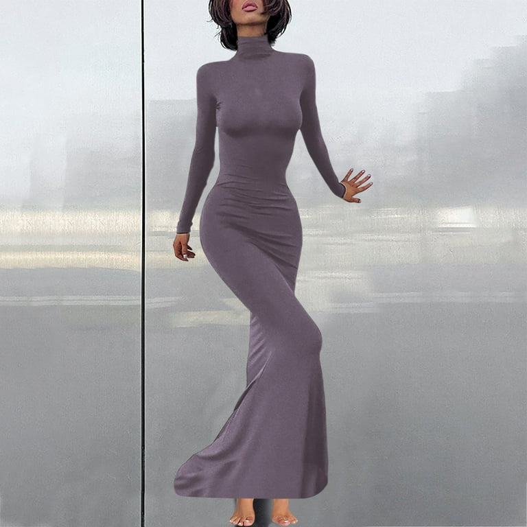 Floor length turtleneck dress hotsell