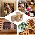 thumbnail image 4 of Efavormart 12 Pack | 6"x6"x3" Brown Cake Boxes with Window, Disposable Bakery Box for Pastries, Cookies, Pie, Cupcakes, 4 of 11
