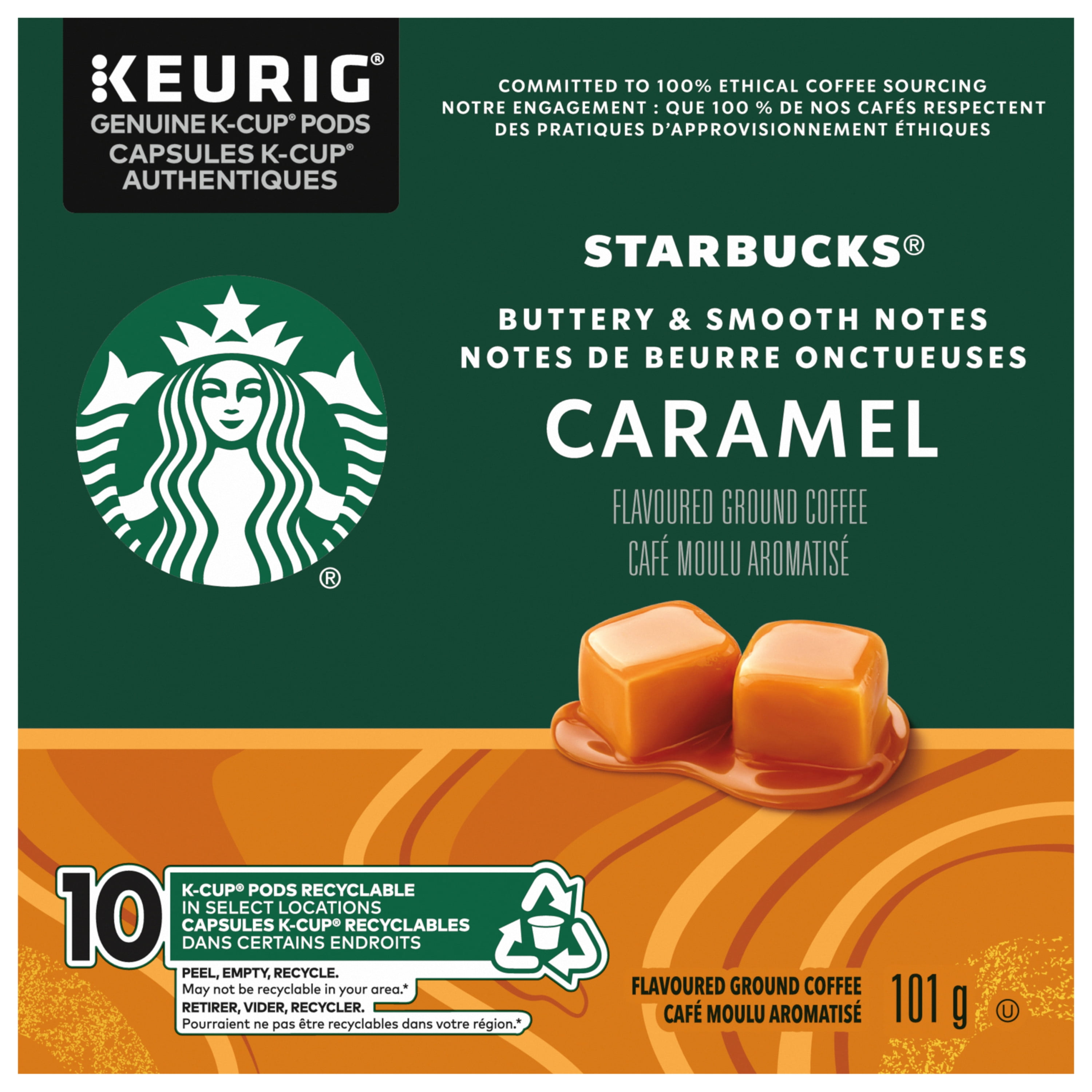 Caramel Flavoured Ground Coffee K-Cup Pods Box 10 pc