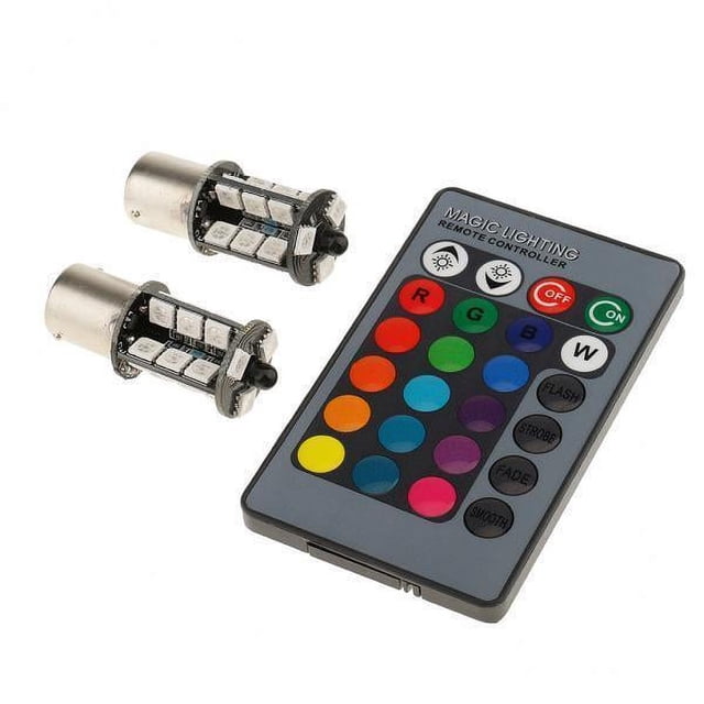 2xCar Control Remoto Faro Antiniebla Luz De Marcha Atrás Bombilla Multicolor 1156 SM SunniMix Lámpara de niebla del coche