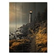 thumbnail image 3 of Designart "Misty Horizon Coastal Sky painting I" Cityscapes Print on Natural Pine Wood, 3 of 5