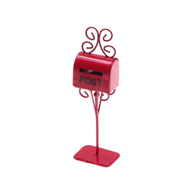 BELOVING Miniature Dollhouse Mailbox DIY Scene Accessories Pretend Play Mini Mailbox Red