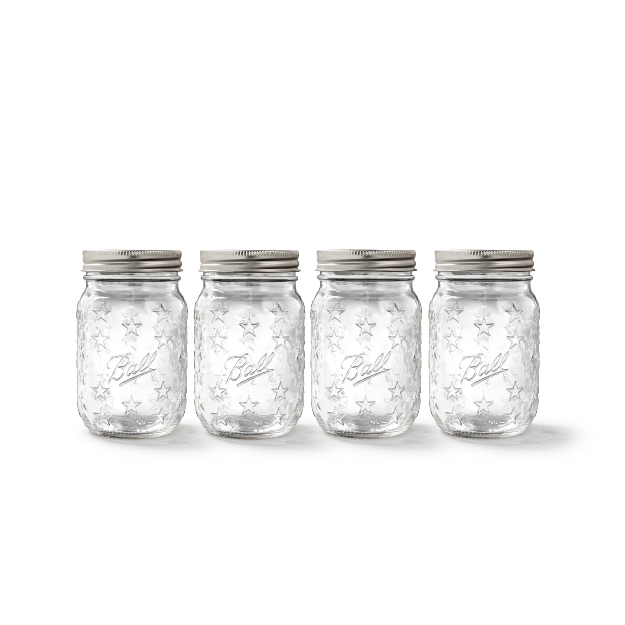 Limited Edition Ball Americana Pint Mason Jar, 16 oz. Regular Mouth Glass Jars, Pint Size Mason Canning Jars, 4 Pack