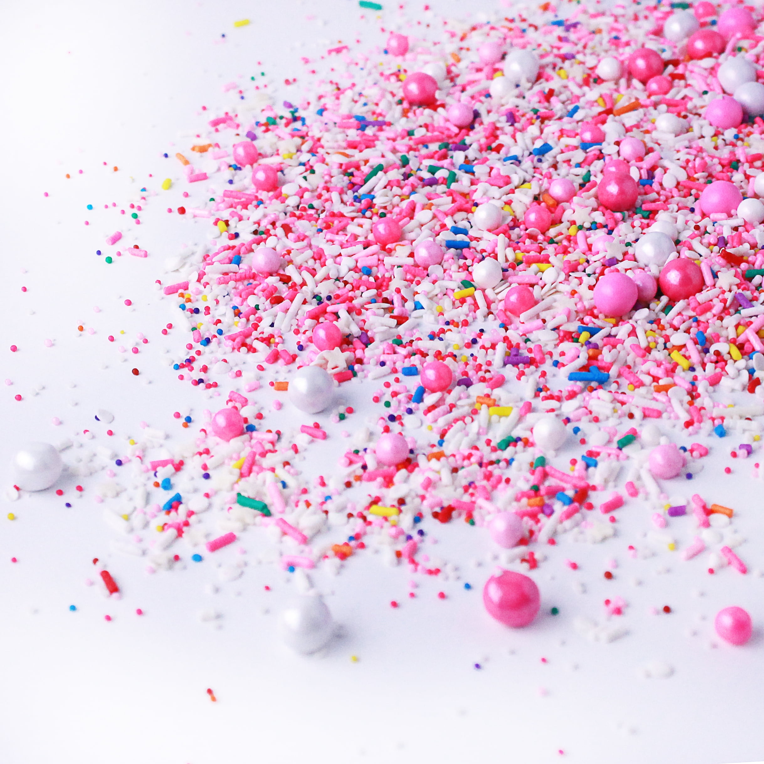 A Frosted Affair| Ladies Baby Shower Pink White Rainbow Circus Colorful Candy Sprinkles Mix For Baking Edible Cake Decorations Cupcake Toppers Cookie Decorating Ice Cream Toppings, 2OZ(sample size)