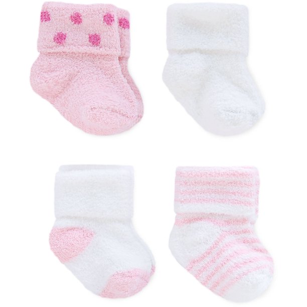 Child of Mine by Carter's Newborn Baby Girl Soft Chenille Cuff Socks