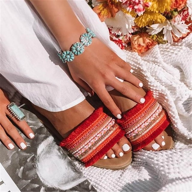 Sandalias informales a la moda para mujer, chanclas para exteriores, zapatillas de cuña para la playa Wmkox8yii nm10976