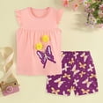 thumbnail image 2 of UngA Toddler Girls Summer Clothes 2Pcs Toddler Girls Summer Outfits Set Kids 2T 3T 4T 5T Flower Sleeveless T-Shirt and Shorts for Gift Girls' Clothing Set (Pink,4-5 Years), 2 of 7