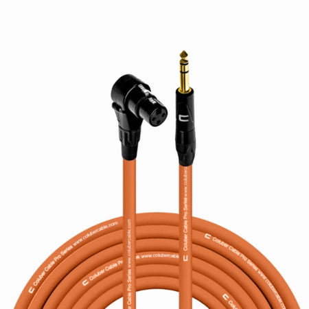 Coluber Cable Right Angle XLR Female to 1/4" TRS Male Pro 3-Pin Microphone