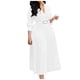 thumbnail image 1 of Vestido de mujer con cuello en V y cinturón en la cintura para la primavera de 2025: color liso, manga media-larga, corte favorecedor, ideal para la playa o una fiesta., 1 of 7