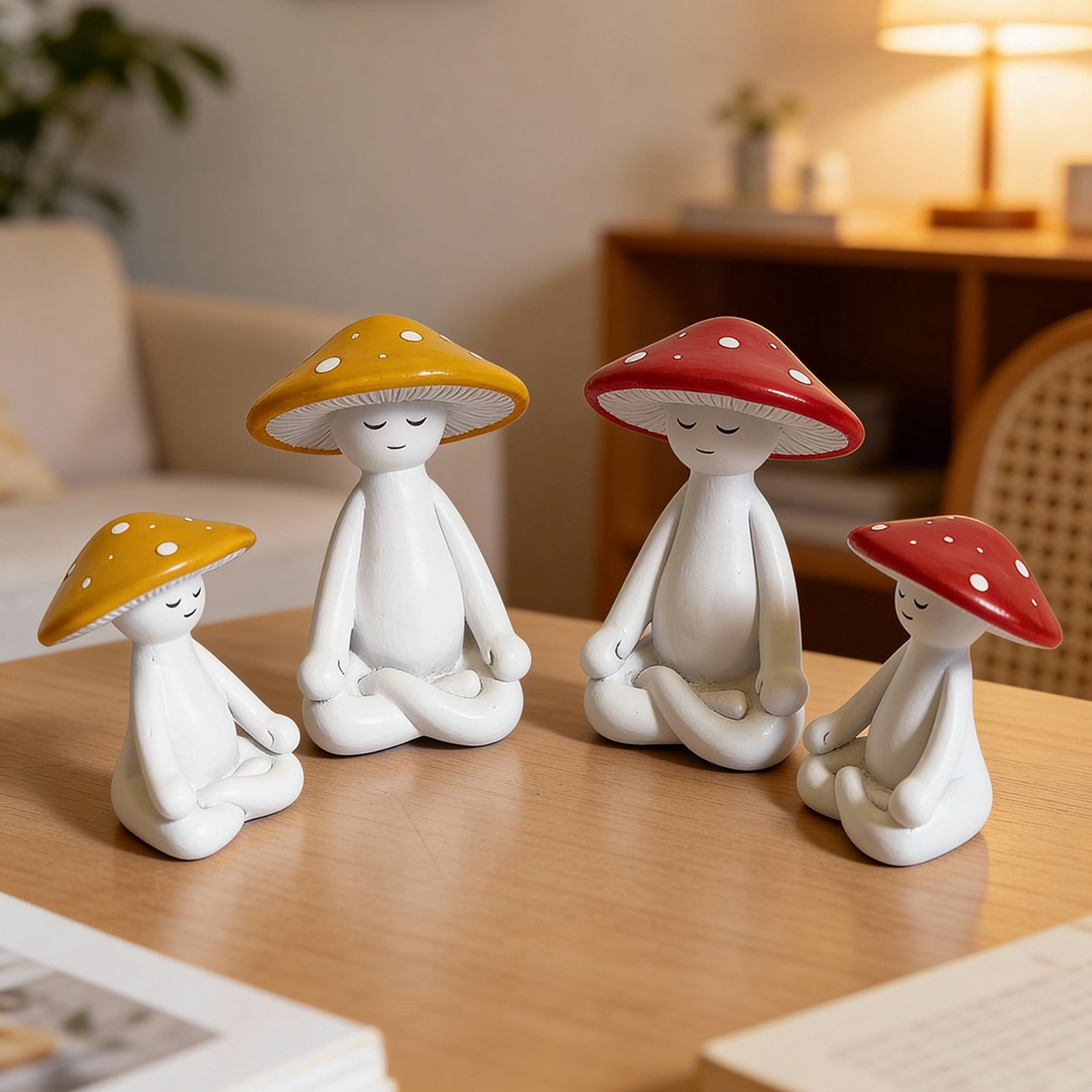 Garden Statue Fairys Garden Accessories Centrepieces Meditations Mushroom Figurines Sculptures Miniature Landscape Decor