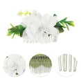 thumbnail image 3 of Unique Bargains 1 Pc Women's Styling Simulated Flowers Hair Clip Comb for Parties White Polyester Fabric Iron, 3 of 4