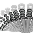 thumbnail image 7 of 50 Pieces Multi Size Gauges , Tapers Tunnels 1.6mm-10mm 14G-00G for Women Men Gauges Expander Ear Stretching , Transparent Luminous, 7 of 7