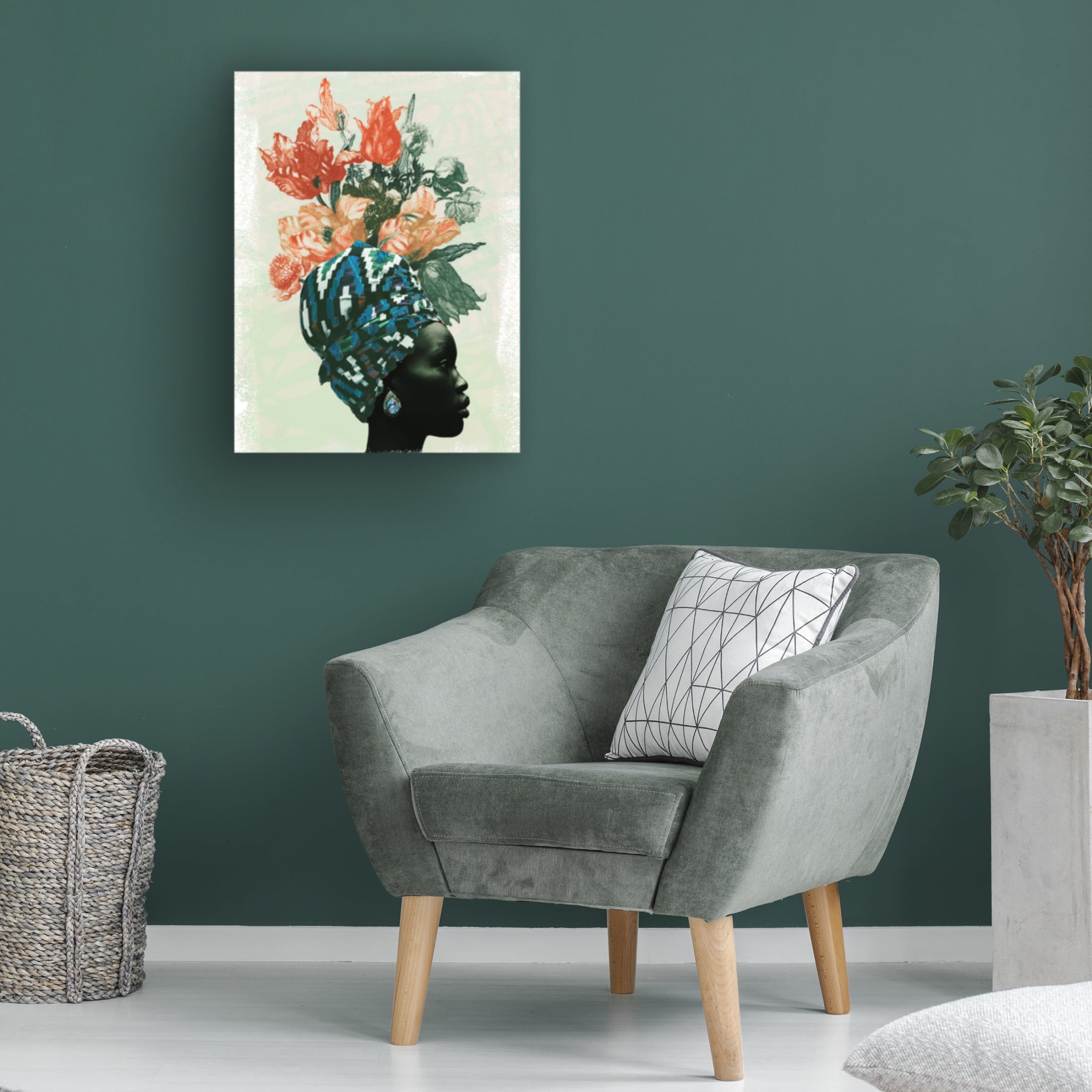 Canvas Wall Art - NUMA Art 'Black and Bloom 3' Wall Art for Living Room, Bedroom, or Office Décor by Trademark Fine Art - 14 x 19 Inches