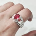thumbnail image 4 of Natural Ruby Mans Ring, Ruby Gemstone Ring, July Birthstone, Silver Jewelry, 925 Silver Ring, Birthday Gift, Heavy Mens Ring, Arabic Design, Ottoman Style Ring, Christmas, Turkey Mens Signet Ring, 4 of 8
