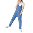 thumbnail image 3 of Kids Sleeveless Solid Color Casual Jumpsuit Spaghetti Strap Girls Romper, 3 of 4