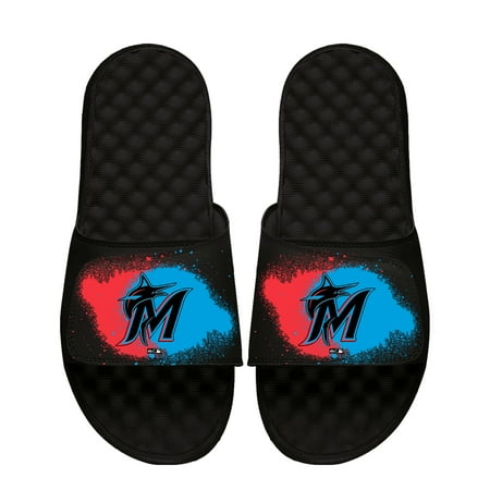 

Men s ISlide Black Miami Marlins Spray Paint Slide Sandals