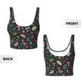 thumbnail image 5 of Fotbe Forest Flora and Insects Pattern Womens' Sports Bra Longline Wirefree Padded with Medium Support Sports Moisture-Wicking Workou Vest,Tank Top-Small, 5 of 7