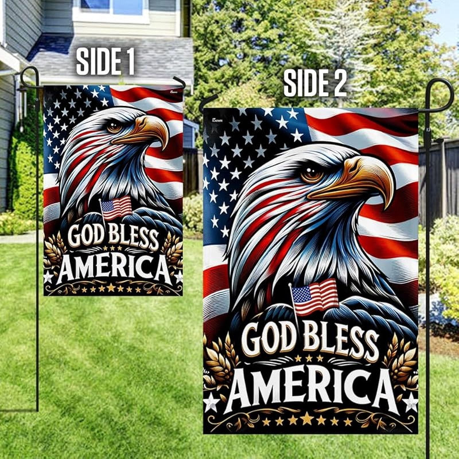 American Flag-Patriotic Eagle God Bless America Flag , Garden Flag USA Flags Premium Polyester-Decorative Indoor Outdoor Flag