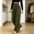 thumbnail image 6 of VBVC Women's High V-Waist Pleated Yoga Pants , Wide Leg Trousers For Women , Ladies' Stretchy Lounge Bottoms with Pockets, S-2XL, 6 of 9