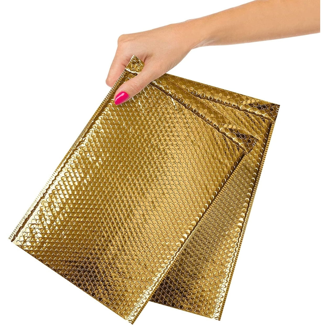 10 Pack Gold Bubble Mailers 6.5" x 10.5" Heavy Style Golden Metallic