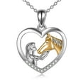 thumbnail image 1 of Girl And Horse Necklace Compatible Girls Sterling Silver Horse Jewellery Gifts Compatible Women, 1 of 5