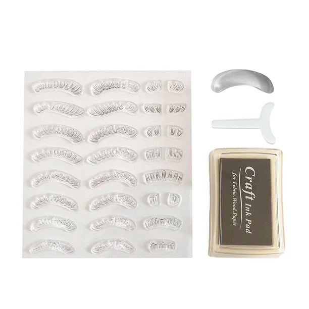 16 Set Down Eyelash Seal Silicone Eyelash Seal Lower Eyelash Seal Eyelash Seal+ Black Liquid Pad + Acrylic Eye Liner Makeup Beauty Eyelash Fake Seal
