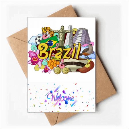Soccer Oscar Niemeyer Brazil Graffiti Welcome Back Greeting Cards Envelopes Blank