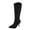 Black, variant on Coffee Women'S Fashion Knee High Boots Pointed Toe High Heel Boots Solid Color Back Zipper Casual Winter Outdoor Indoor Shoes With Box 1 Pair Foot Length 24.5Cm/9.65In