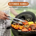 thumbnail image 5 of Stainless Steel Kitchen Tongs, Silicone Non-slip Grip, Locking Grilling Food Tongs Set of 2, 9-inch & 12-inch, 5 of 5